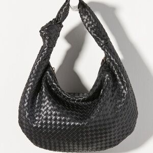 Anthropologie Melie Bianco Black Woven Bag
